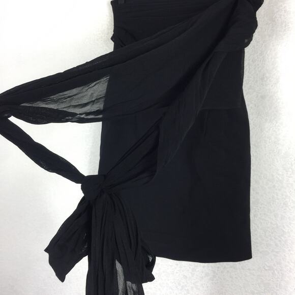 Diane Von Furstenberg Black Convertible Mini Dress Small Sash Wrap Cocktail Chic - Picture 8 of 12